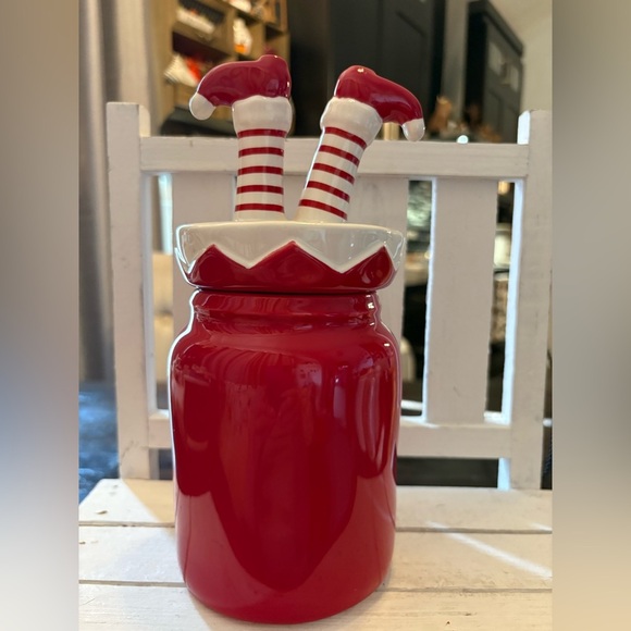 Rae Dunn Red Santa's Helper Baby Canister - Picture 3 of 3